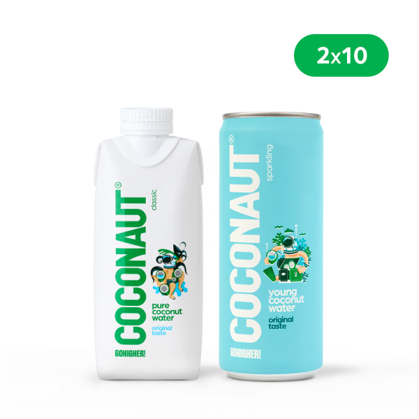 Woda kokosowa MIX 2x10 (zestaw 20 sztuk)