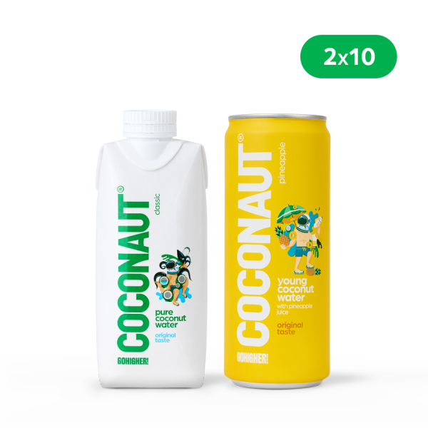 Woda kokosowa MIX 2x10 (zestaw 20 sztuk)