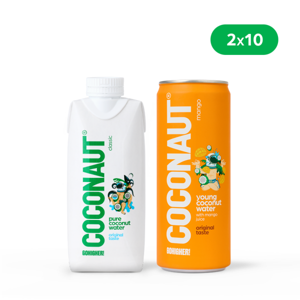 Woda kokosowa MIX 2x10 (zestaw 20 sztuk)